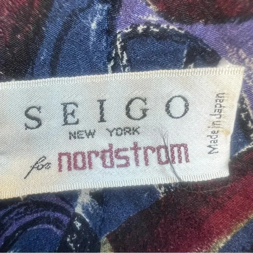 Vintage Seigo New York for Nordstrom abstract pattern 100% silk tie